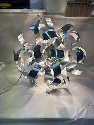 #ad Quoizel Ceiling 5 Light Hanging Pendant Modern Silver Metal Ribbons Swirl Atomic $55.00