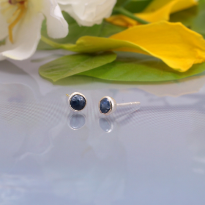 #ad Blue Sapphire Studs 925 Sterling Silver Ear Pins Man amp; Women Gemstone Ear Pins $122.00