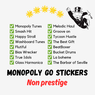 #ad Monopoly Go 4 5 Star Stickers NON PRESTIGE⚡FAST DELIVERY⚡ Read Description $3.99