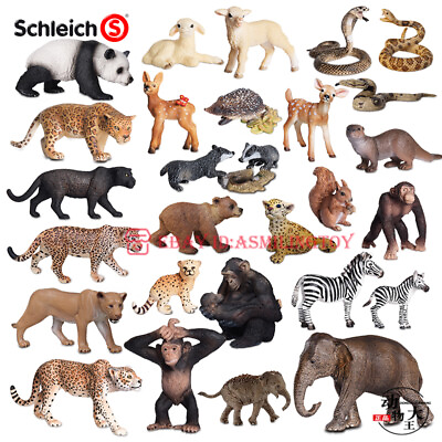 #ad Schleich Children Simulation Plastic Toy Model Farm Animal Sheep Lion Leopard $13.12
