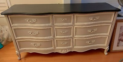 #ad Vintage Dixie brand dresser 9 drawer French Provincial REFINISHED FREE SHIP $999.95