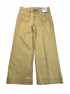 #ad NEW Sonoma Women#x27;s Yellow Wide Leg Crop Stretch Jeans 6 $25.95
