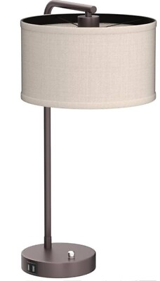 #ad Side Table Lamp with Dual USB Ports Dimmable Bedside Lamp Modern Nightstand $50.00