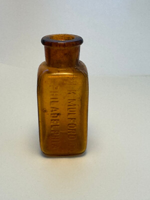 #ad H.K. Mulford Co. Philadelphia Amber Brown Bottle Antique $14.99