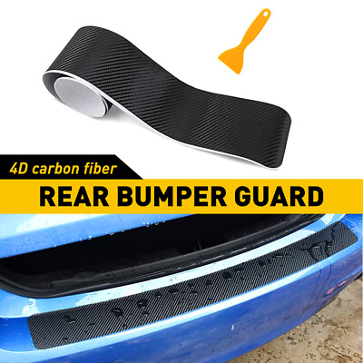 #ad 4D Sticker Rear Bumper Guard Sill Plate Trunk Protector Trim Cover Accessories $8.64