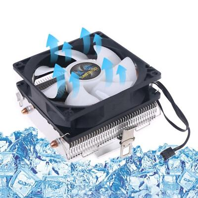 #ad Silent CPU Cooler LGA 2011 115X 775 3 Pin PC Cooling Radiator 2 Copper Tubes LED $16.14