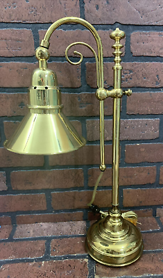 #ad Vintage Brass Table Desk Task Lamp Adjustable $109.96
