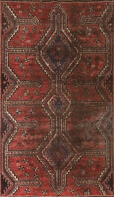 #ad Antique Area Rug 4x7 ft.Geometric Oriental Hand Knotted Wool Living Room Carpet $405.60
