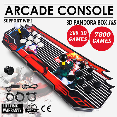 #ad WIFI Pandora Box 18s 8000 In 1 Retro Video 3D Games Double Stick Arcade Console $127.90