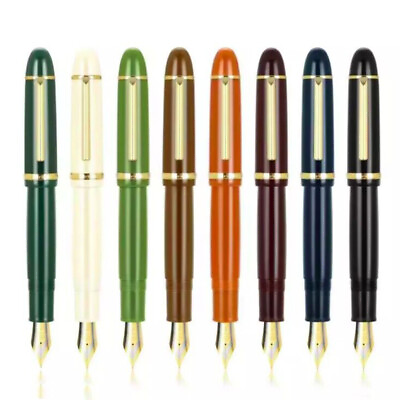 #ad New Colours Jinhao X159 Fountain Pen Acrylic Big Size Pen EF F Golden Silver Pen $11.50