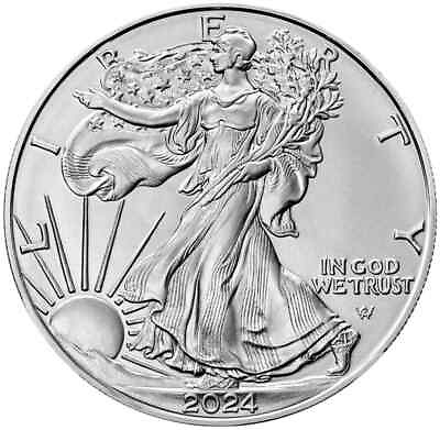 #ad #ad 2024 1 oz American Silver Eagle Coin BU 999 Fine Silver $36.34
