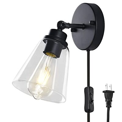 #ad Wall Lamp with Plug in Cord with Switch Plug in Wall Light Modern Bathroom ... $42.58