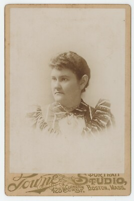 #ad Antique Circa 1880s ID#x27;d Cabinet Card Woman Named Hannah Jane Adams Boston MA $9.99