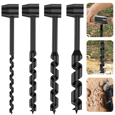 #ad Bushcraft Hand Drill Carbon Steel Manual Auger Survival Drill Bit Punch Tool US $17.79