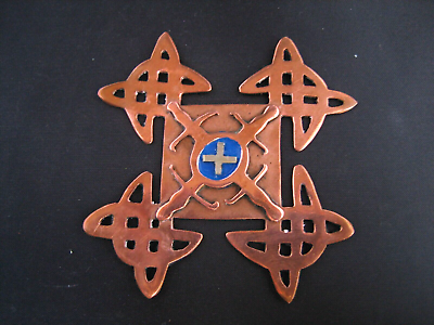 #ad Vintage hand made art décor copper sign medal AU $26.99
