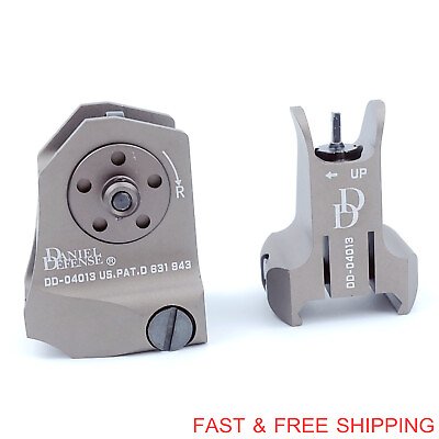#ad 1 Pair Flip up Low Profile Metal Sight Folding Iron Sights Front Rear Set D amp;D $14.99