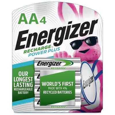 #ad AA ENERGIZER RECHARGEABLE POWER PLUS BATTERIES 4 PACK $12.49