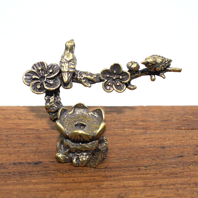 #ad Brass Branch Figurine Decoration Incense Burner Desk Pendant Collection $18.83