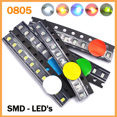 #ad SMD SMT LED#x27;s 0805 Red Blue Green White Orange Yellow Yellow Green $2.69