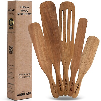 #ad Wooden Spurtle Set Premium Wooden Serving Utensils Spurtles Kitchen Tools $16.90