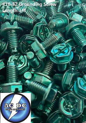 #ad HEX WASHER GROUND SCREW 10 32 X 3 8 GREEN You Choose Pack size: $9.85