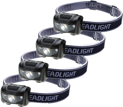 #ad 4 Pack Headlamp USB rechargeable Waterproof Lamp Headlight Flashlight f Outdoor $28.58