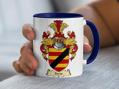 #ad Scottish Clan Sercs Crest Mug Heraldic Lion Tartan Gift Idea $21.11