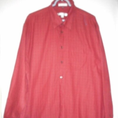 #ad Geoffrey Beene Mens Rust Orange long sleeve Shirt Sz XXL $8.00
