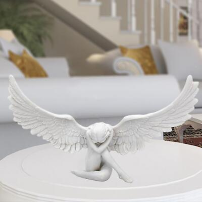 #ad Creative Resin Angel Wing Figurine 3D Statue Embrace Home Office Decor $13.06