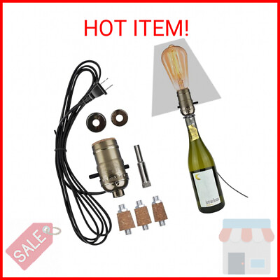 #ad Aokpsrt Bottle Lamp Kit with 9mm Glass Drill bit DIY Lamp Kit for Liquor Bottles $16.69