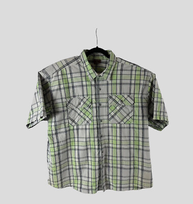 #ad Great Northwest Men’s XXL Brushed Plaid Shirt Short Sleeve Button Up Two Pocket $12.49