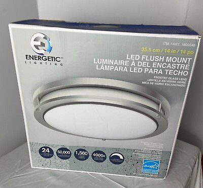 #ad Energetic Lighting 14quot; Double Ring LED Flush Mount Ceiling Light 24w Dimmable $16.99