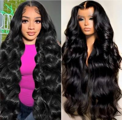 #ad 24 Inch 13x6 Lace Front Wigs Human Hair 200 Density Body Wave HD Lace Glueless $78.74