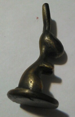 #ad Antique brass Rabbit figure doll house art deco 2quot; Estate $19.99