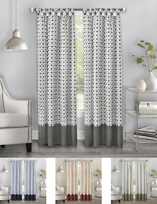 #ad Modern Chic Geometric Tab Top Window Curtain Panels Assorted Colors amp; Sizes $19.99