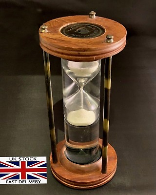 #ad Antique Nautical Royal Navy Brass Sand Timer Hourglass Maritime Collectible GBP 29.99