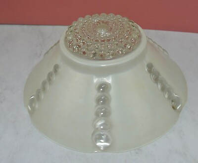 Vintage Art Deco White and Clear Color Hobnail Glass Ceiling Shade $59.99