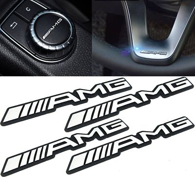 #ad 4x AMG Sticker Small Interior Decoration Metal Emblem for Mercedes Benz Class C $6.88