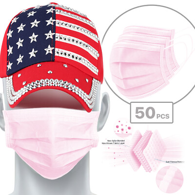 #ad 50 100 PCS Face Mask Disposable Non Medical Surgical 3 Ply Earloop Mouth Cover $22.88