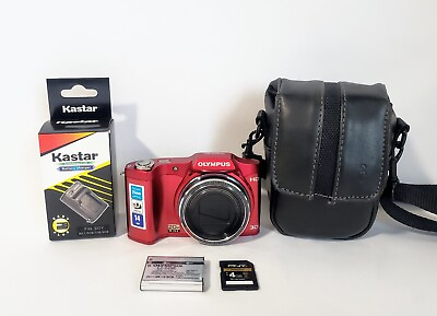 #ad Olympus SZ 11 Red 14.MP 3D Compact HD Digital Camera 20X Optical Zoom amp; Case $70.00