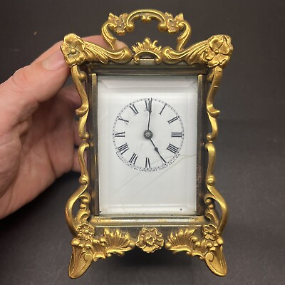 #ad Extremely Rare 8 day Striking Carriage Repeat Feature Waterbury Clock Co c.1891 $249.00