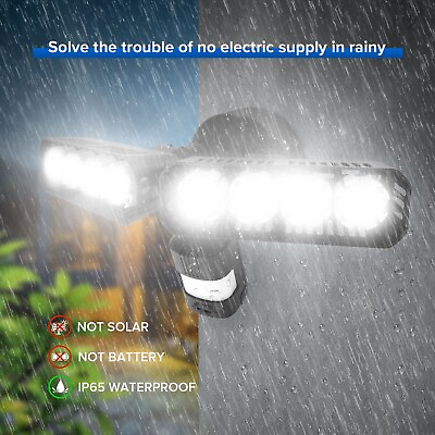 #ad 1X 7000lm PIR 4 Modes LED Motion Sensor Lights Safety Floodlights IP65 120V COC $63.99