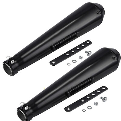 #ad 2Pcs Universal Motorcycle Exhaust Muffler Pipe Silencer Megaphone for Cafe Racer $71.99