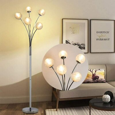#ad 5 Light Modern Floor Lamps LED Globe Tall Pole Tree Standing Lamp for Bedroom $89.99