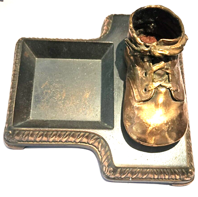 #ad Vintage Brass Shoe and Tray Desk accessory essential addition to any workspace $29.99