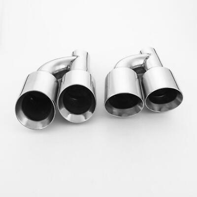 #ad Pair Dual 4quot; Slant Dual Wall Out Offset 2.5quot; Inlet Stainless Steel Exhaust Tips $241.97