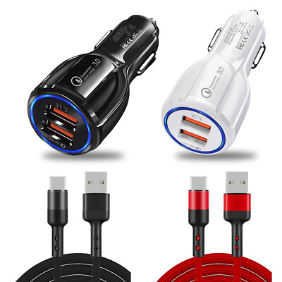 #ad Fast Charger 3.1A USB 2 Port Car Adapter QC3.0 LED 30W For iPhone 12 Samsung S20 $8.98