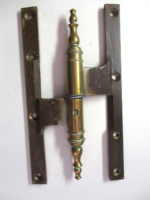 #ad 1850s Ornate Steel Brass Paumelle 7 7 8quot; Left Antique Door Steeple H Shape Hinge $149.90