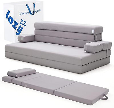 #ad Sleep 4 Inch Foldable Mattress Portable Floor Mattress Couch with Headrest Was $345.57