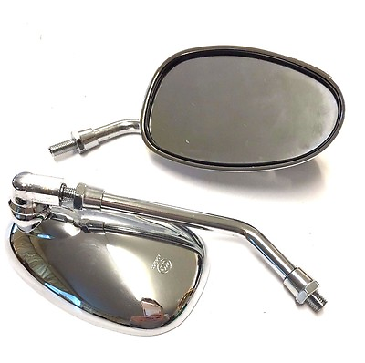 #ad MOPED CHROME OVAL MIRROR PAIR ELECTRIC SCOOTERS 10MM THREAD $197.90